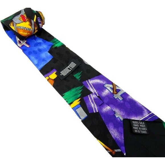 Baseball Silk Tie Sports Necktie Colorful Novelty Football Tennis - Picture 5 of 5